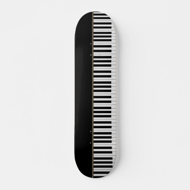 Skateboard Touches de piano cool, Noir (Devant)