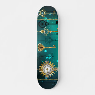 Skateboard Touches de squelette antique sur Arrière - plan ve