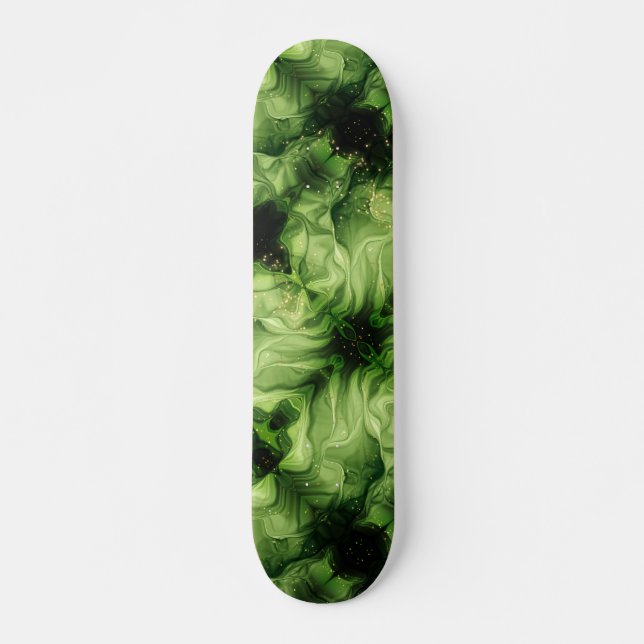 Skateboard Tourbillon Abstrait vert  (Devant)