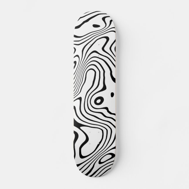 Skateboard Tourbillon blanc noir Conception abstraite (Recto)