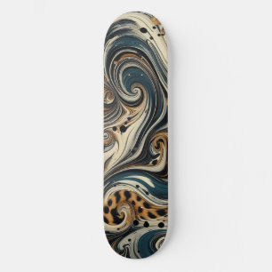 Skateboard Tourbillon Imprimé Léopard Abstrait