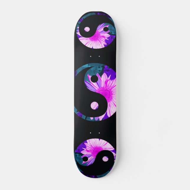 Skateboard tournesol d'arc-en-ciel peint par yang de yin (Recto)