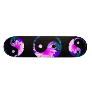 Skateboard tournesol d'arc-en-ciel peint par yang de yin