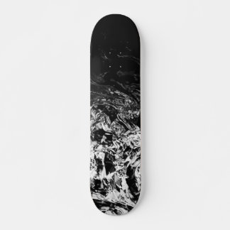 Skateboard Tournoyages géométriques noir blanc de nuit d'hive