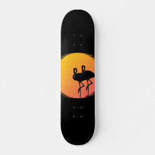 Skateboard Tranquillité Flamant rose coucher de soleil