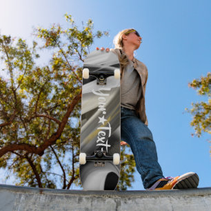 Skateboard Trend Abstrakt Art Schwarz-weiß Gold