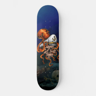 Skateboard Trésor de crâne de capitaines de pieuvre océanique