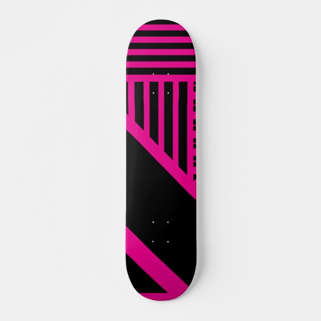 Skateboard Triangle en Magenta et Noir (Devant)