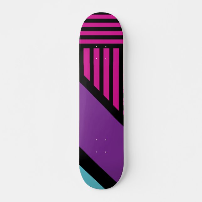 Skateboard Triangle - rose, pourpre, bleu et noir (Devant)