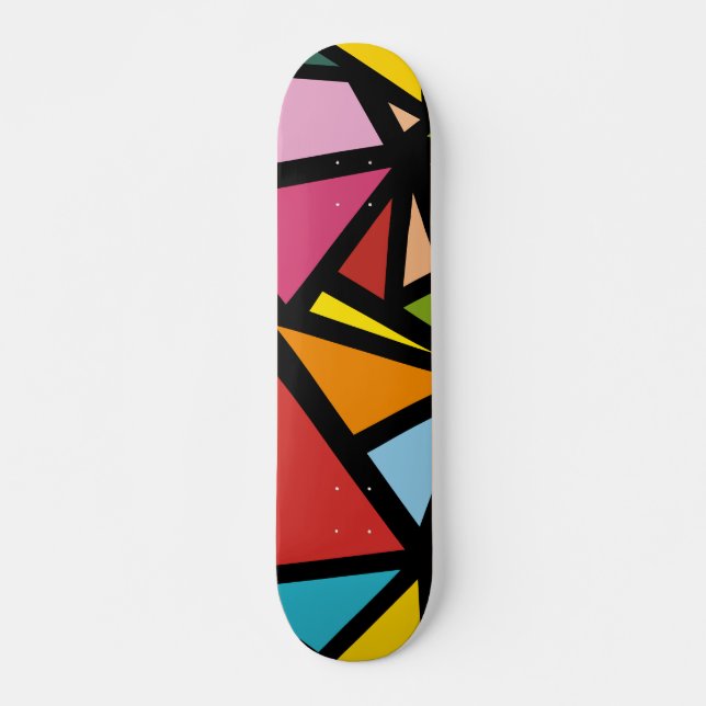 Skateboard Triangles colorés motif 3 (Devant)