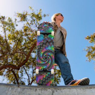 Skateboard Trippy Hippie psychédélique arc-en-ciel spirale fr