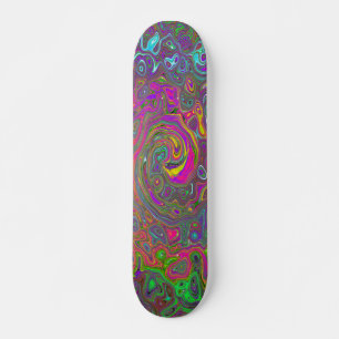 Skateboard Trippy Hot rose Abstrait Retro Liquid Swirl