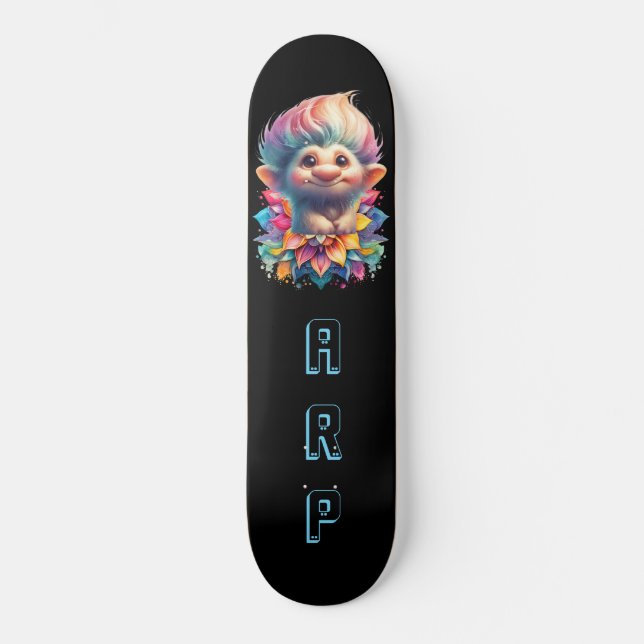 Skateboard *~* Troll AP89 Neon Black Initiales Fun Fun Fun (Recto)