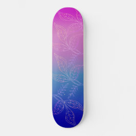 Skateboard Tropical Floral Ombre Raspberry Turquoise Bleu