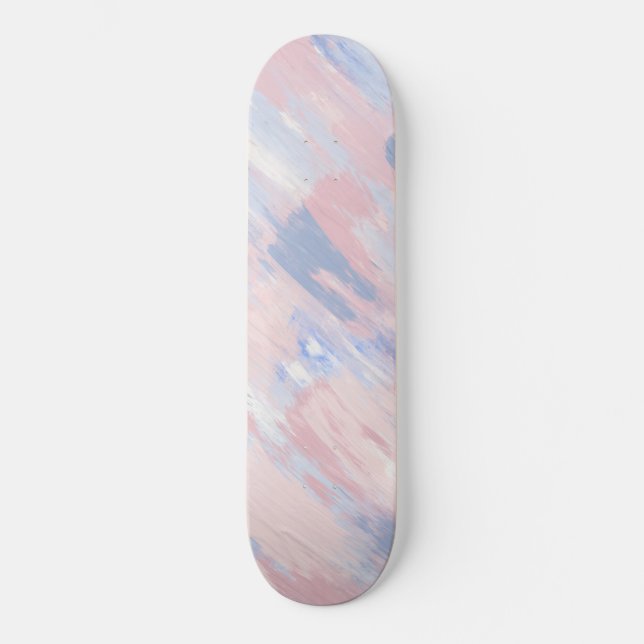 Skateboard Trucs de peinture bleu et blanc Abstraits (Recto)