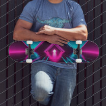 Tunnel de pyramide lumineuse synthwave néon scienc
