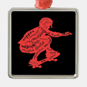 Skateboard Typografie - Weihnachtsschmuck