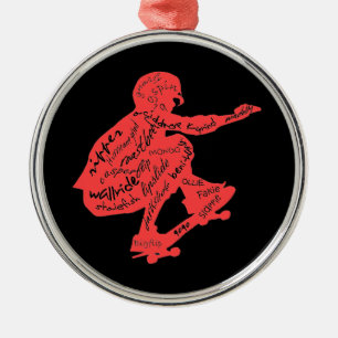 Skateboard Typografie - Weihnachtsschmuck