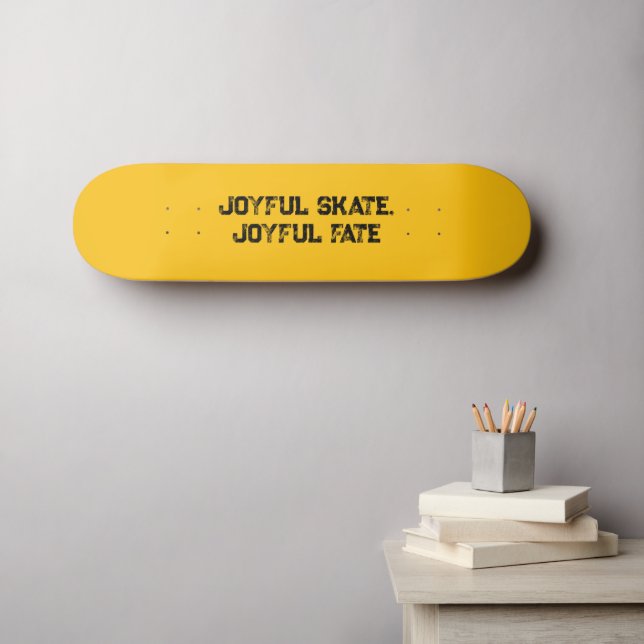 Skateboard Typographie "Patinage joyeux, Sort joyeux" Texte p (Art mural (Horz))