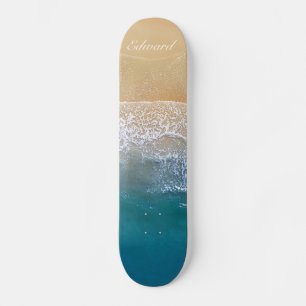 Skateboard Un avec la plage