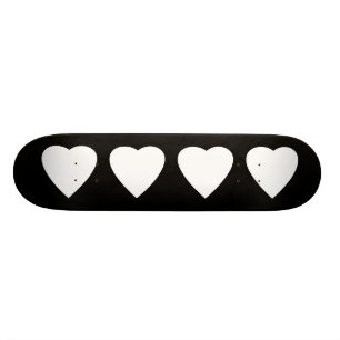 Skateboard Un coeur d'amour noir et blanc.