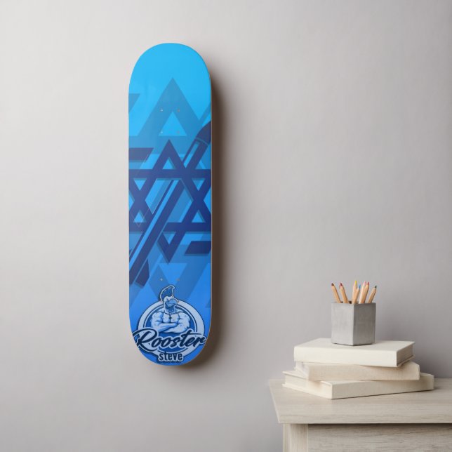 Skateboard Un coq nommé Steve a regardé la frontière de Gaza (Art mural)