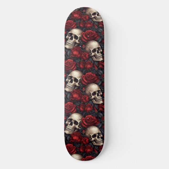 Skateboard Un crâne et une série Rose 10 (Recto)
