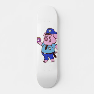 Skateboard Un policier des cochons en train de manger un beig