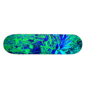 Skateboard Une expérience florale de vert bleu