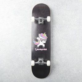 Skateboard Unicorn Cooler Regenbogen Aufkleber