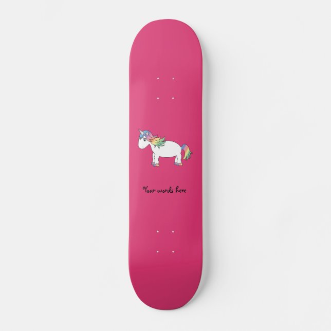 Skateboard Unicorne arc-en-ciel (Recto)