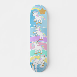 Skateboard Unicornes magiques - Bleu