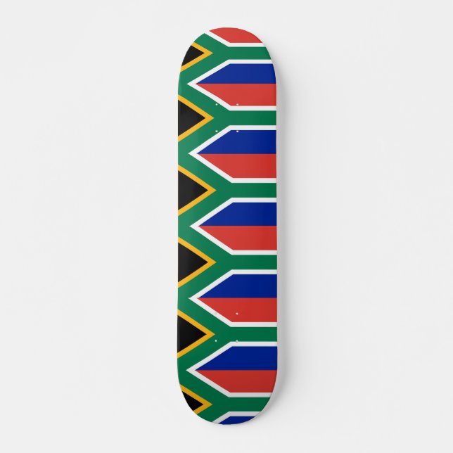 Skateboard unter der Flagge Südafrikas (Vorne)