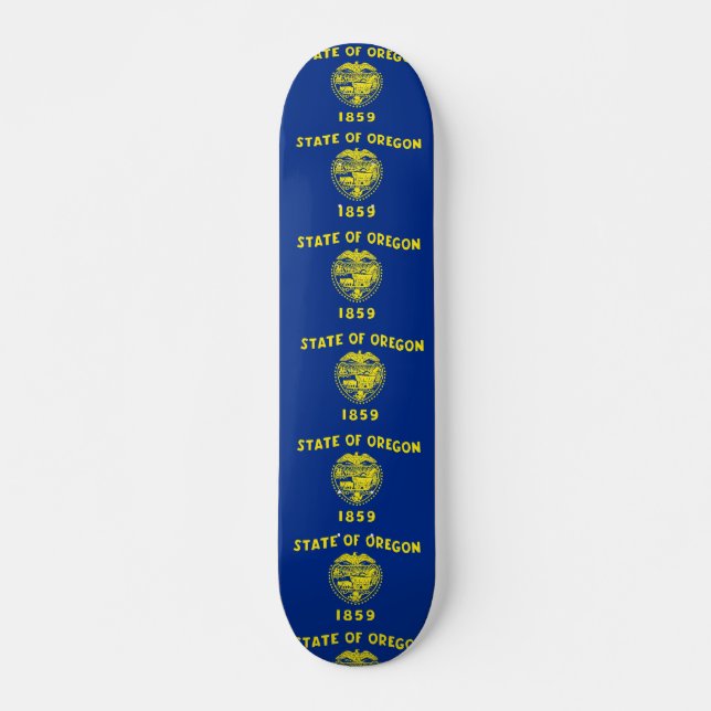 Skateboard unter der Flagge von Oregon (Vorne)