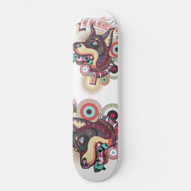 Skateboard – Urban Loyalty Dobermann Pop-Art Desig (Vorderseite)