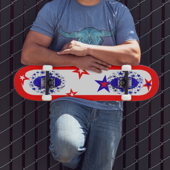 Skateboard usa rouge blanc bleu (Extérieur 3)