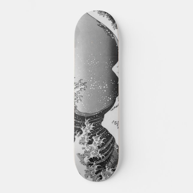 Skateboard vague de peinture artistique japonaise, (Recto)