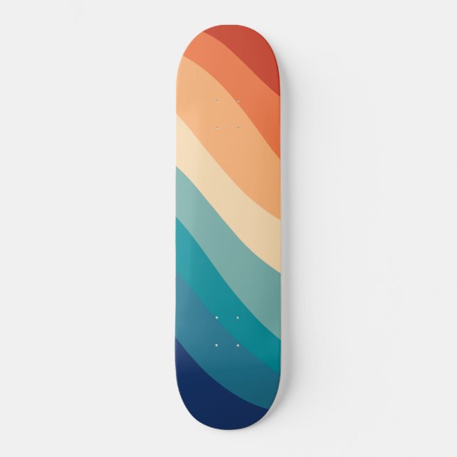 Skateboard Vague d'été rétro #1 (Recto)