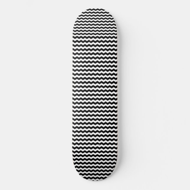 Skateboard Vague noire et blanche (Recto)