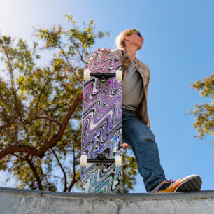 Skateboard Vagues arc-en-ciel