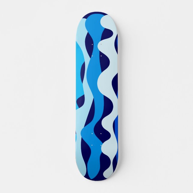 Skateboard Vagues bleues (Devant)