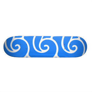 Skateboard Vagues bleues de style japonais