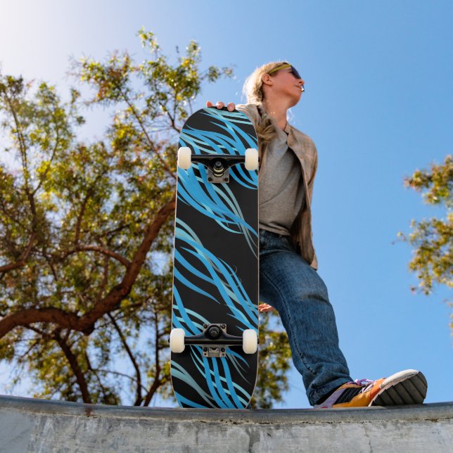 Skateboard-Vagues Bleues Skateboard (Extérieur 1)