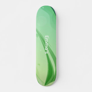 Skateboard Vagues de fluide vert abstrait moderne et graphe g