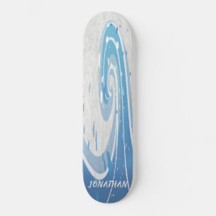 SKATEBOARD VAGUES DE SURF BLEU