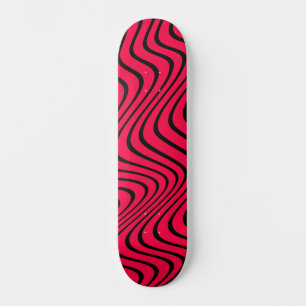 Skateboard vagues noires et rouges
