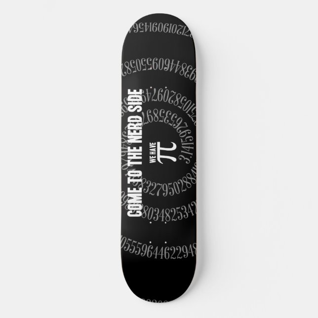 Skateboard Venez sur le côté Nerd pour Pi on Black (Recto)