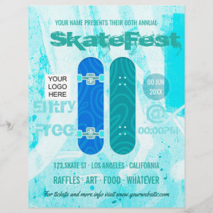 Skateboard-Veranstaltungsankündigung Foto und Logo Flyer