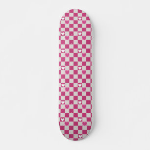 Skateboard Vérificateurs et coeurs roses