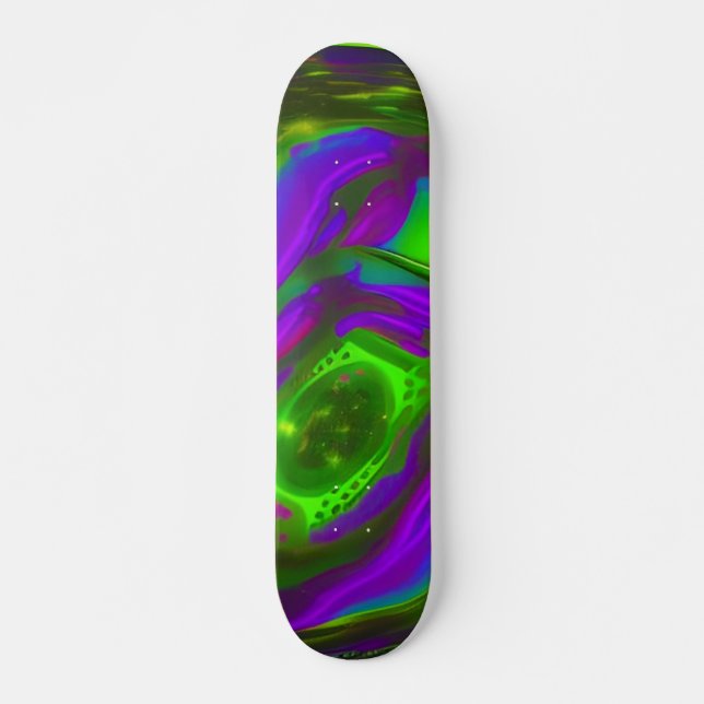 Skateboard vert et violet (Devant)